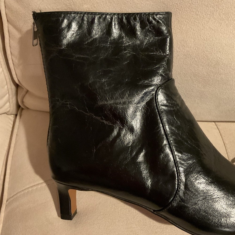 Madewell Glossy Leather Black Heeled Boots - Picture 6 of 6